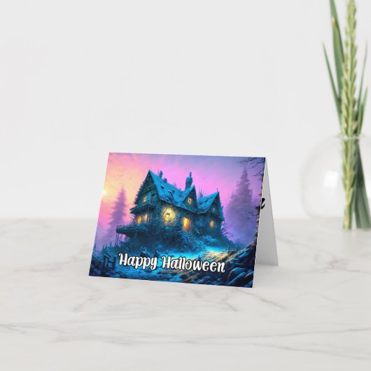 Happy Halloween Haunted House Kaart (Voorkant)