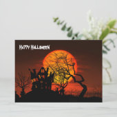 Happy Halloween Haunted House Kaart (Staand voorkant)