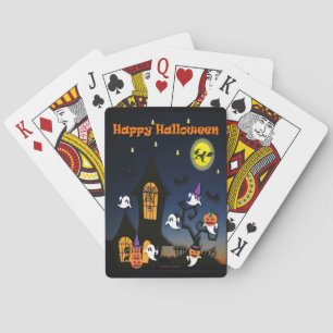 Happy Halloween Haunted House Pokerkaarten