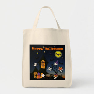 Happy Halloween Haunted House Sac fourre-tout