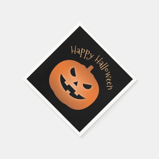 Happy Halloween Haunted Jack O Lantern Pumpkin Servet (Hoek)