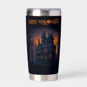 Happy Halloween Haunted Mansion House Geïsoleerde Drinkbeker (Voorkant)