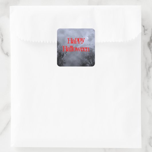 Happy Halloween Haunted Moon Sticker (Sac)