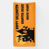 Happy Halloween Haunted Movie Night Spook Spandoek (Verticaal)