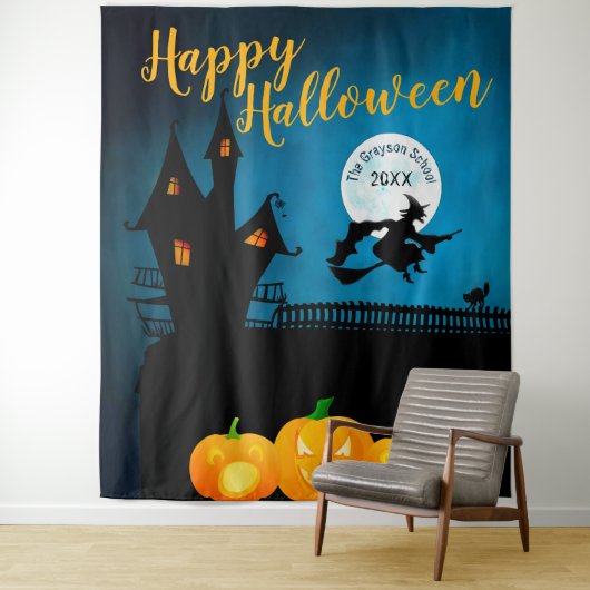 Happy Halloween Haunted Scene | Achtergrond partij Wandkleed (In situ)