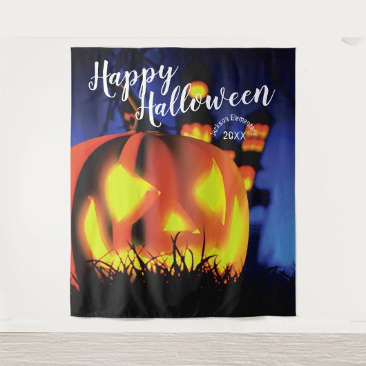 Happy Halloween Haunted Scene | Achtergrond partij Wandkleed (Voorkant)
