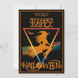 Happy Halloween Heks Kostuum Party Zwart Sinaasapp Kaart