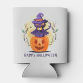 Happy Halloween - Heks Zwart Kat Blikjeskoeler (Achterkant)