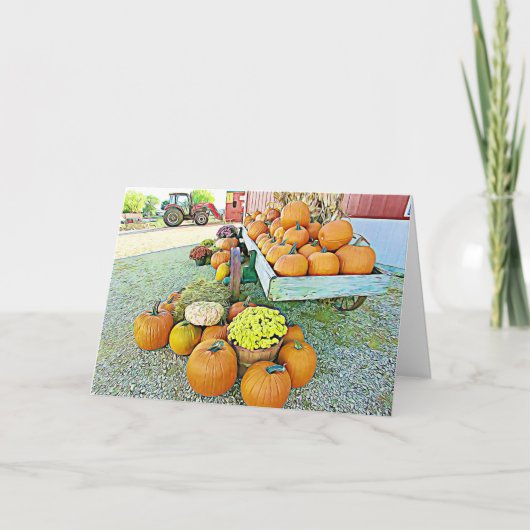 Happy Halloween Herfst Pumpkin Display Kaart (Voorkant)