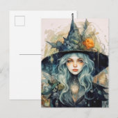 Happy Halloween | Herfstheks Briefkaart (Voorkant / Achterkant)