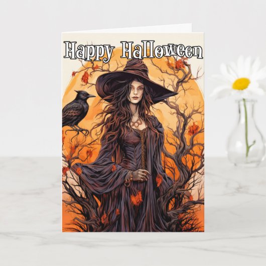 Happy Halloween | Herfstheks Kaart (Kleine Plant)