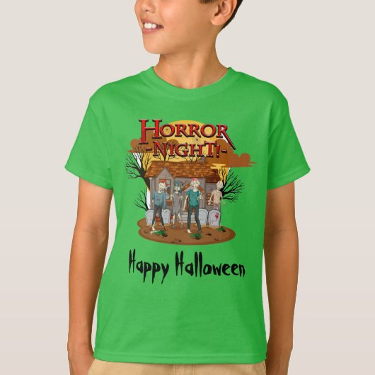 Happy Halloween Horror avond T-shirt (Voorkant)