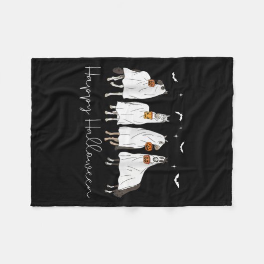 Happy Halloween Horse Ghost 2025 Fleece Deken (Voorkant (Horizontaal))