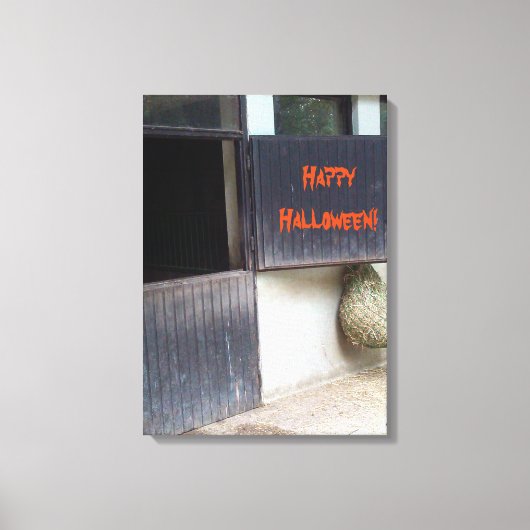 Happy Halloween Horse Stable door Riding School Canvas Afdruk (Voorkant)
