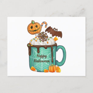 Happy Halloween Hot Chocolate Mok en Snoep Feestdagenkaart