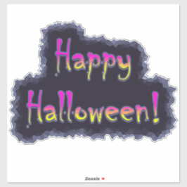 Happy Halloween Hot Pink & Yellow Sticker