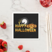 Happy Halloween Howling Wolf Servet (Insitu)