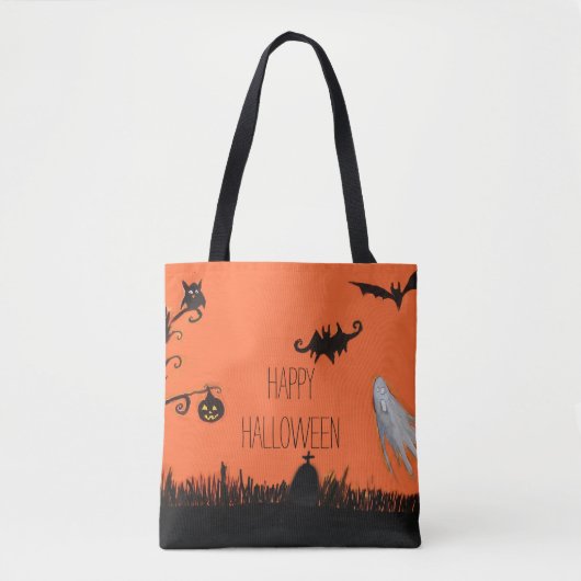Happy Halloween Illustratie Canvas tas (Voorkant)