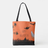 Happy Halloween Illustratie Canvas tas (Achterkant)