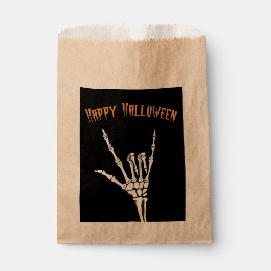 Happy Halloween ILY Skeleton Sacs à bonbons (Devant)