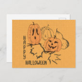 Happy Halloween  Invitation Briefkaart (Voorkant / Achterkant)