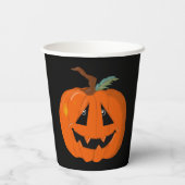 Happy Halloween Jack O Lantaarn Illustratieve Kuns Papieren Bekers (Achterkant)
