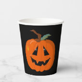 Happy Halloween Jack O Lantaarn Illustratieve Kuns Papieren Bekers (Voorkant)