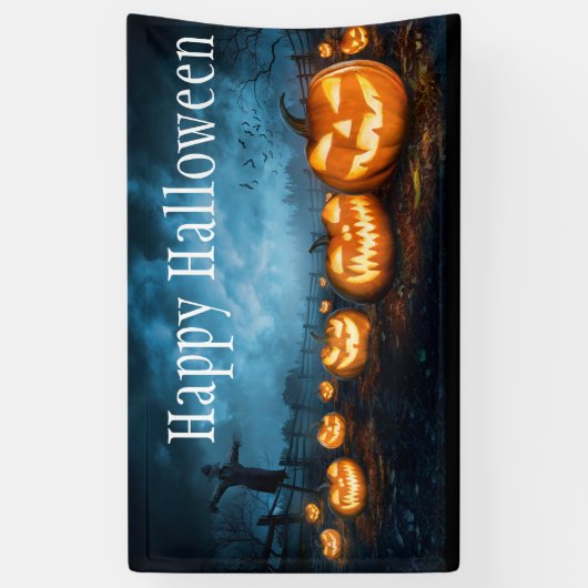 Happy Halloween Jack-O-Lantern-banner Spandoek (Verticaal)