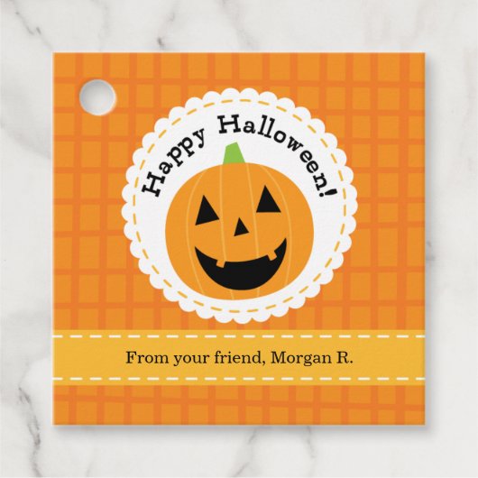 Happy Halloween Jack-o-Lantern Bedankjes Labels (Voorkant)