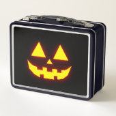 Happy Halloween Jack-o'-Lantern Face 3-Neon Sinaas (Achterkant)