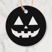 Happy Halloween Jack-o'-Lantern Face 3-Neon Sinaas Bedankjes Labels (Achterkant)