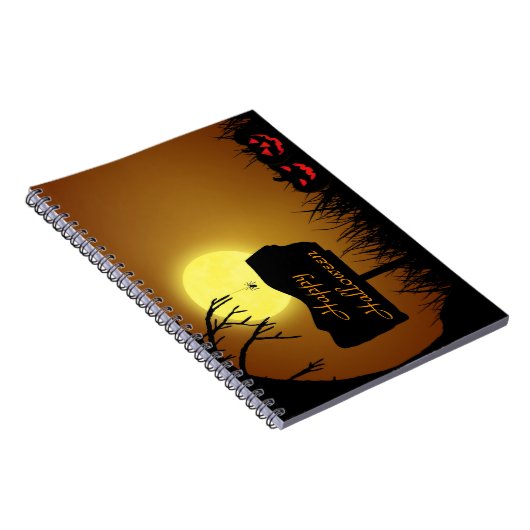 Happy Halloween Jack O Lantern Pumpkins Notitieboek (Rechterzijde)