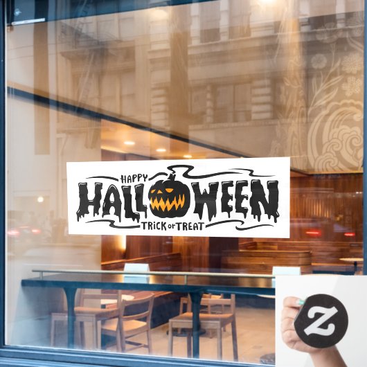 Happy Halloween Jack-O-Lantern Raamsticker (Cafe Raam)
