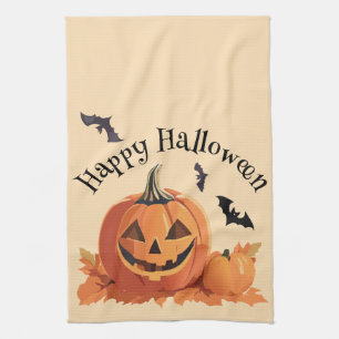 Happy Halloween Jack o Lantern Theedoek
