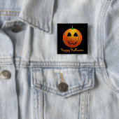 Happy Halloween Jack 'o Lantern Vierkante Button 5,1 Cm (In situ)