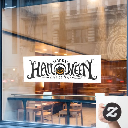 Happy Halloween Jack-O-Lantern Window Cling Raamsticker (Cafe Raam)