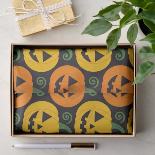 Happy Halloween Jack-O'-Lanterns & wervelende wijn Tissuepapier (Geschenk)