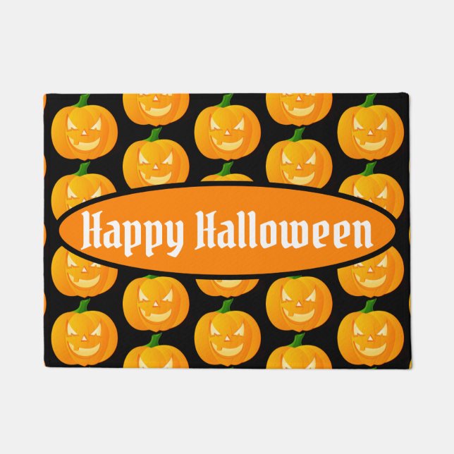 Happy Halloween Jack O'Lantern Pattern Deurmat (Voorkant)