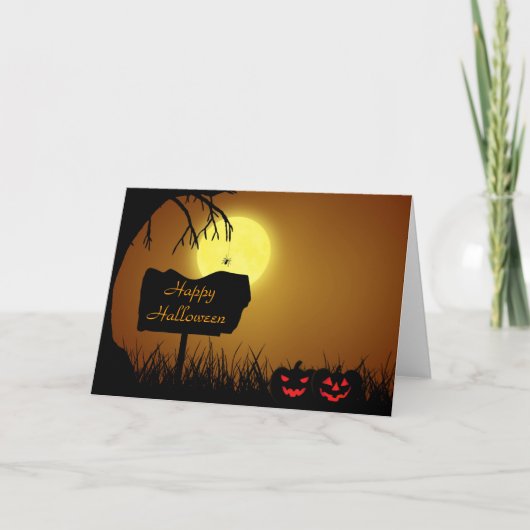 Happy Halloween Jack The Lantern Pumpkins Card Kaart (Voorkant)