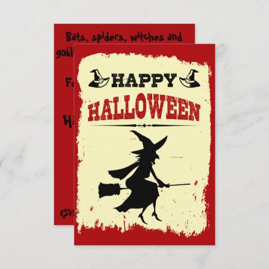 Happy Halloween Kaart (Voorkant / Achterkant)