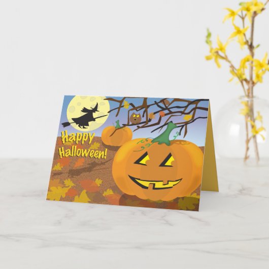 Happy Halloween! Kaart (Gele Bloem)