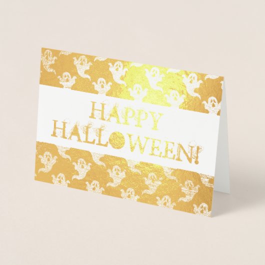 Happy Halloween Kaart met Ghost Pattern (Voorkant)