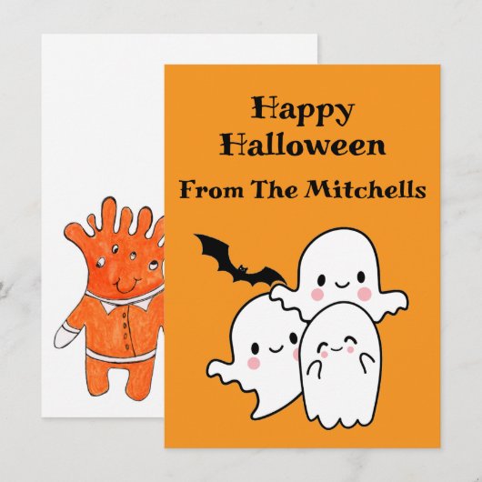 Happy Halloween kan personaliseren Notitiekaartje (Voorkant / Achterkant)