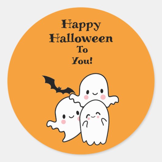 Happy Halloween kan personaliseren Ronde Sticker (Voorkant)