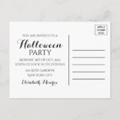 Happy Halloween, Katte op Broomstick nodiging Uitnodiging Briefkaart (Achterkant)