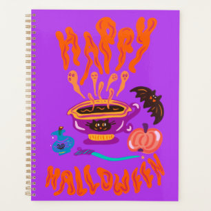 Happy Halloween kattenliefhebber heks kopje koffie Planner