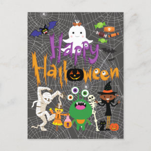Happy Halloween Kids Cute and Spooky Briefkaart
