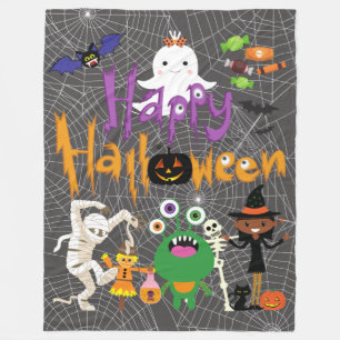 Happy Halloween Kinder Cute and Spooky Fleece Blan