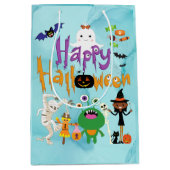 Happy Halloween Kinder Cute en Spooky Waterverf Medium Cadeauzakje (Voorkant)