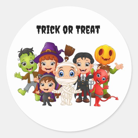 Happy Halloween-kinderen Ronde Sticker (Voorkant)